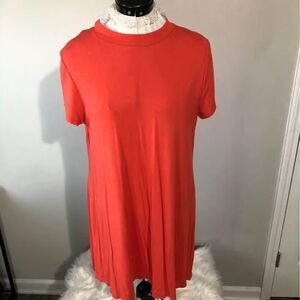 1X Dress Sweet Lindsey Short Sleeve Dress/Tunic Orange C5382
